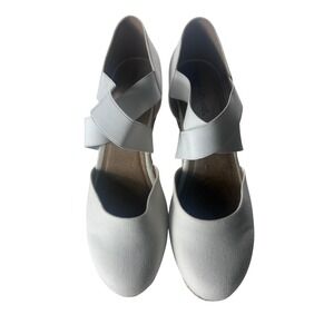 Easy Street Pari White Canvas Espadrille Wedge Sandals Women Size 10 M